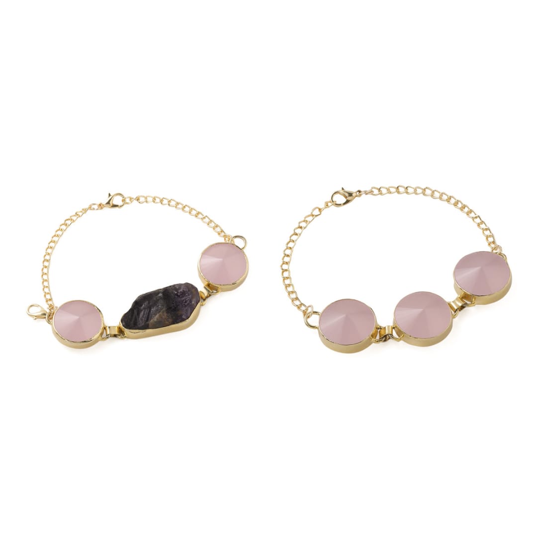 Amethyst Rose Quartz Couple Rakhi