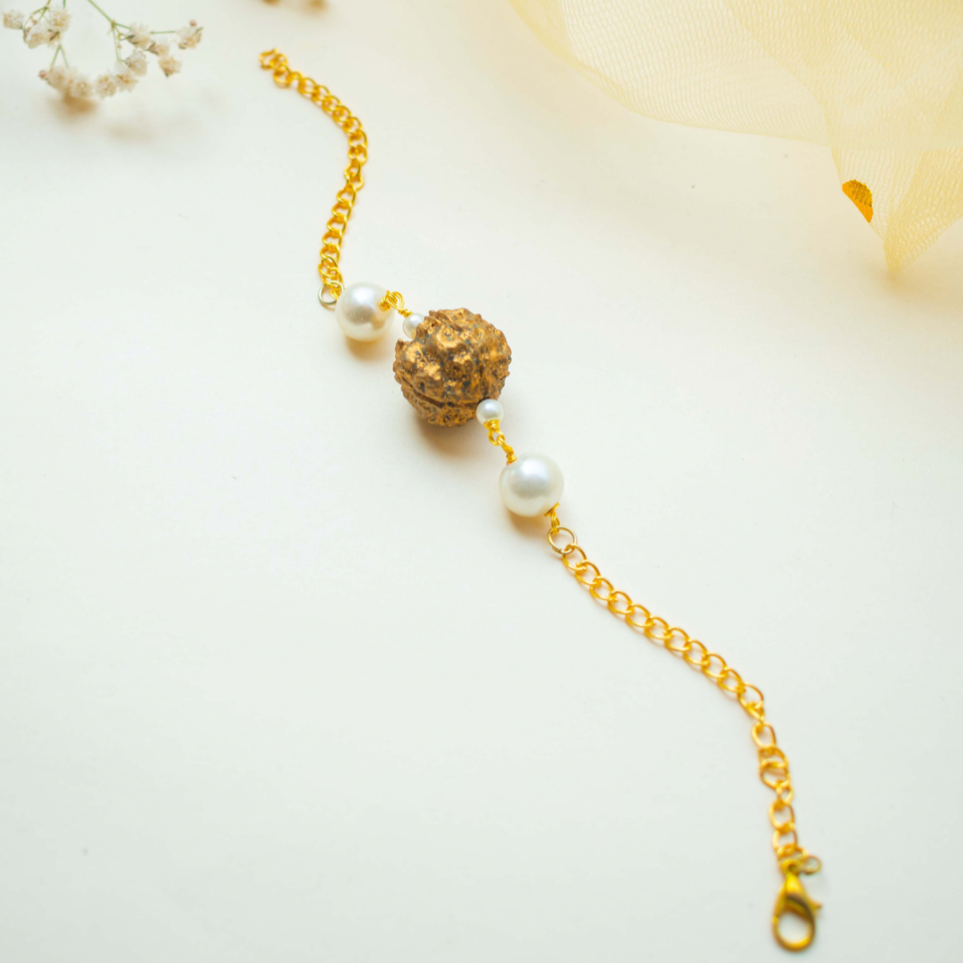 Rudraksh with Pearl Bracelet