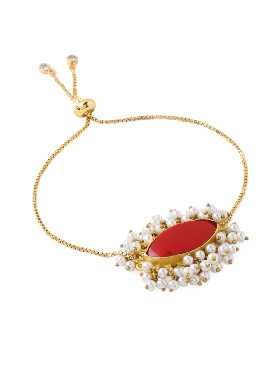 Coral with Pearl Bracelet