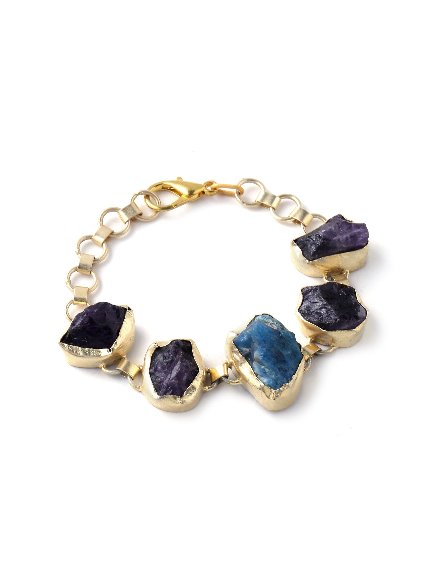 Kyanite with Amethyst Rough Stone Bracelet