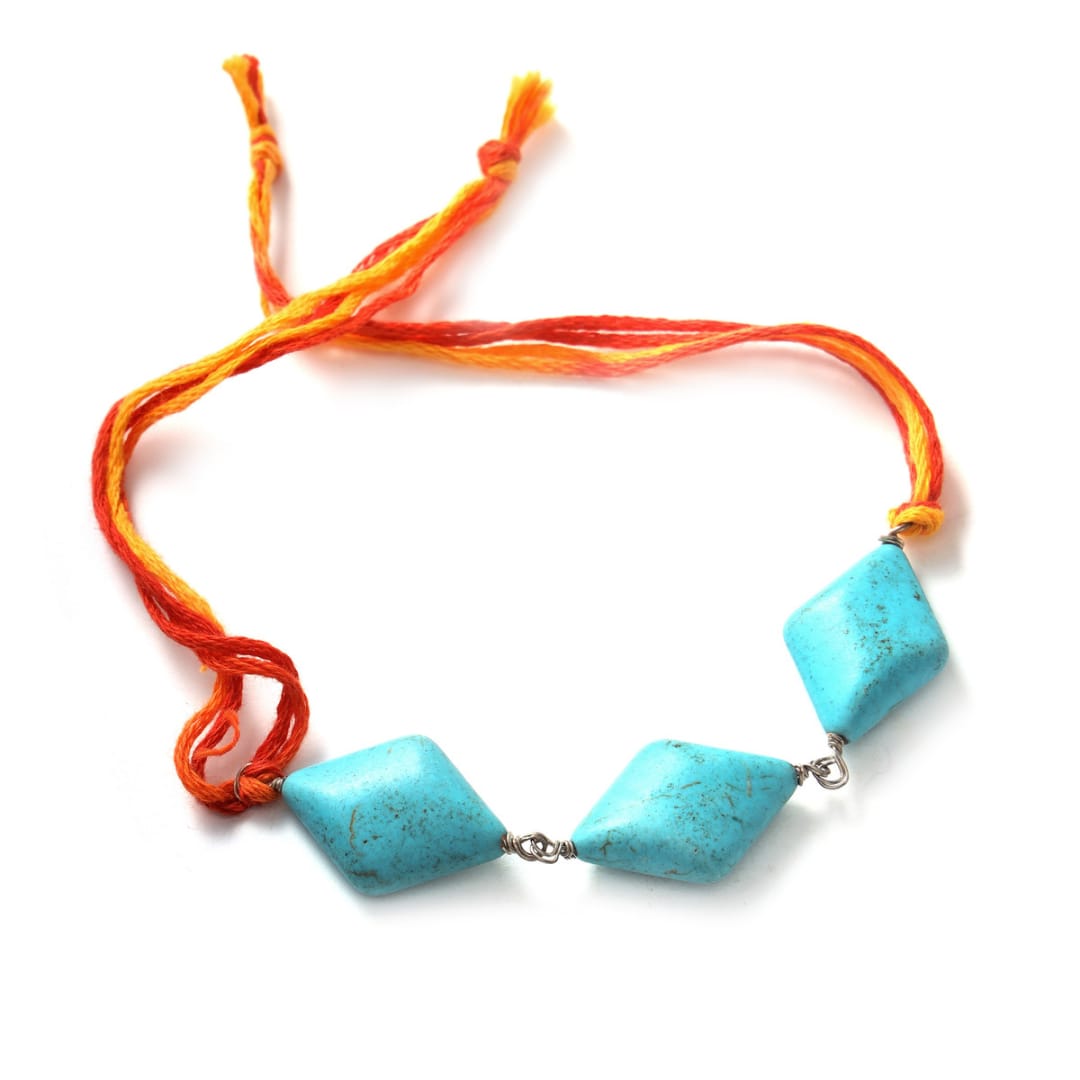 Shapes of Turquoise Mauli Rakhi