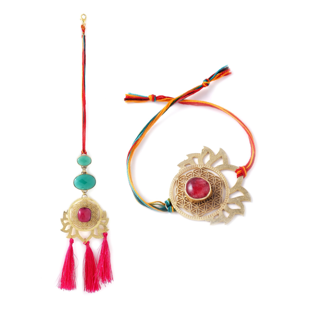 Ropada and Green Onyx Couple Rakhi