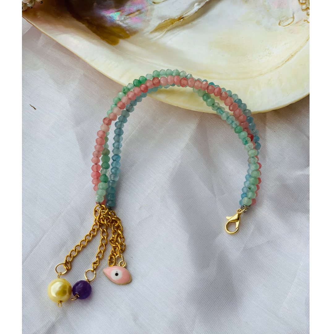 Shades of Green with Charms Bracelet