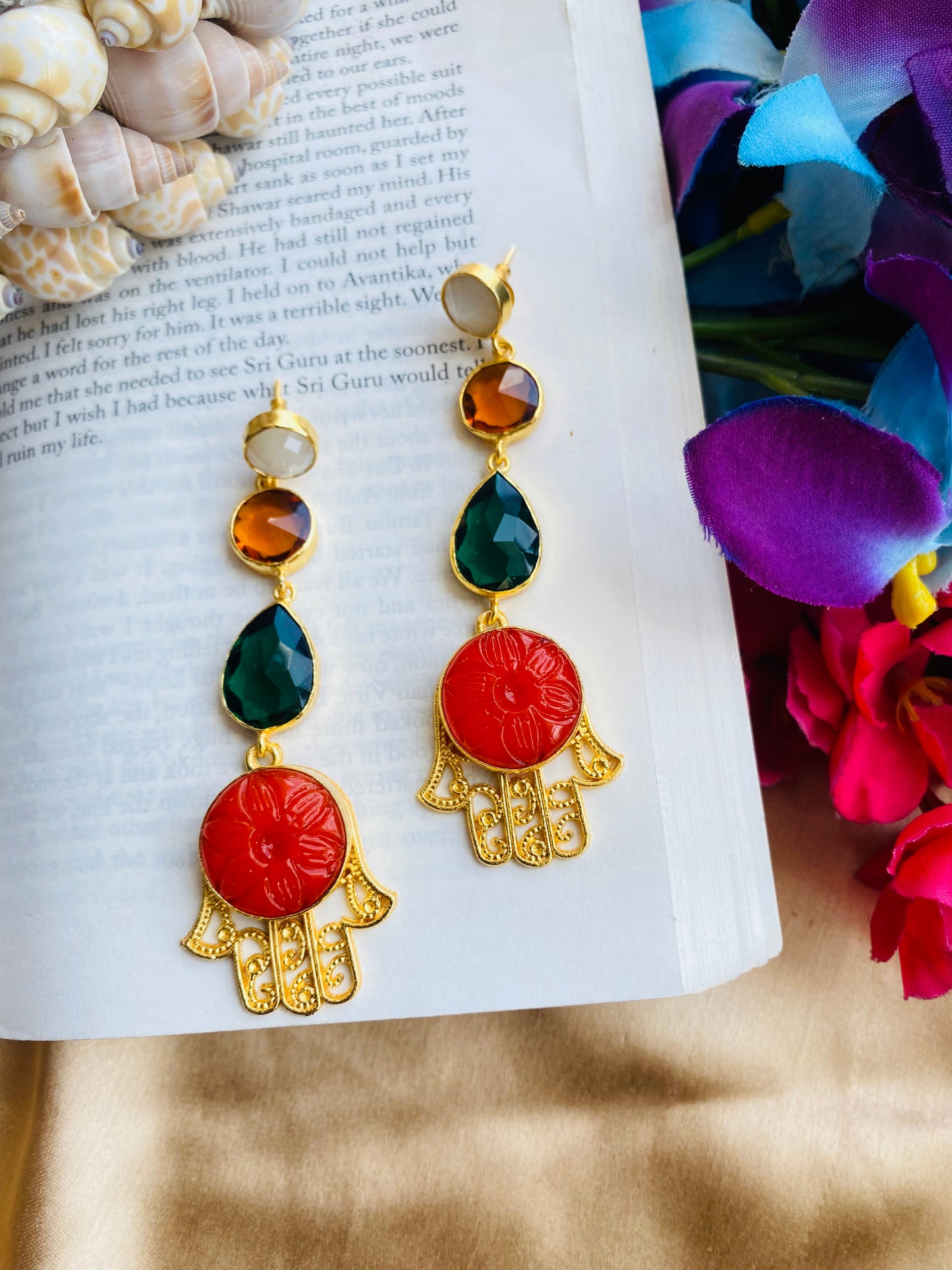 Drops of Hamsa Earrings