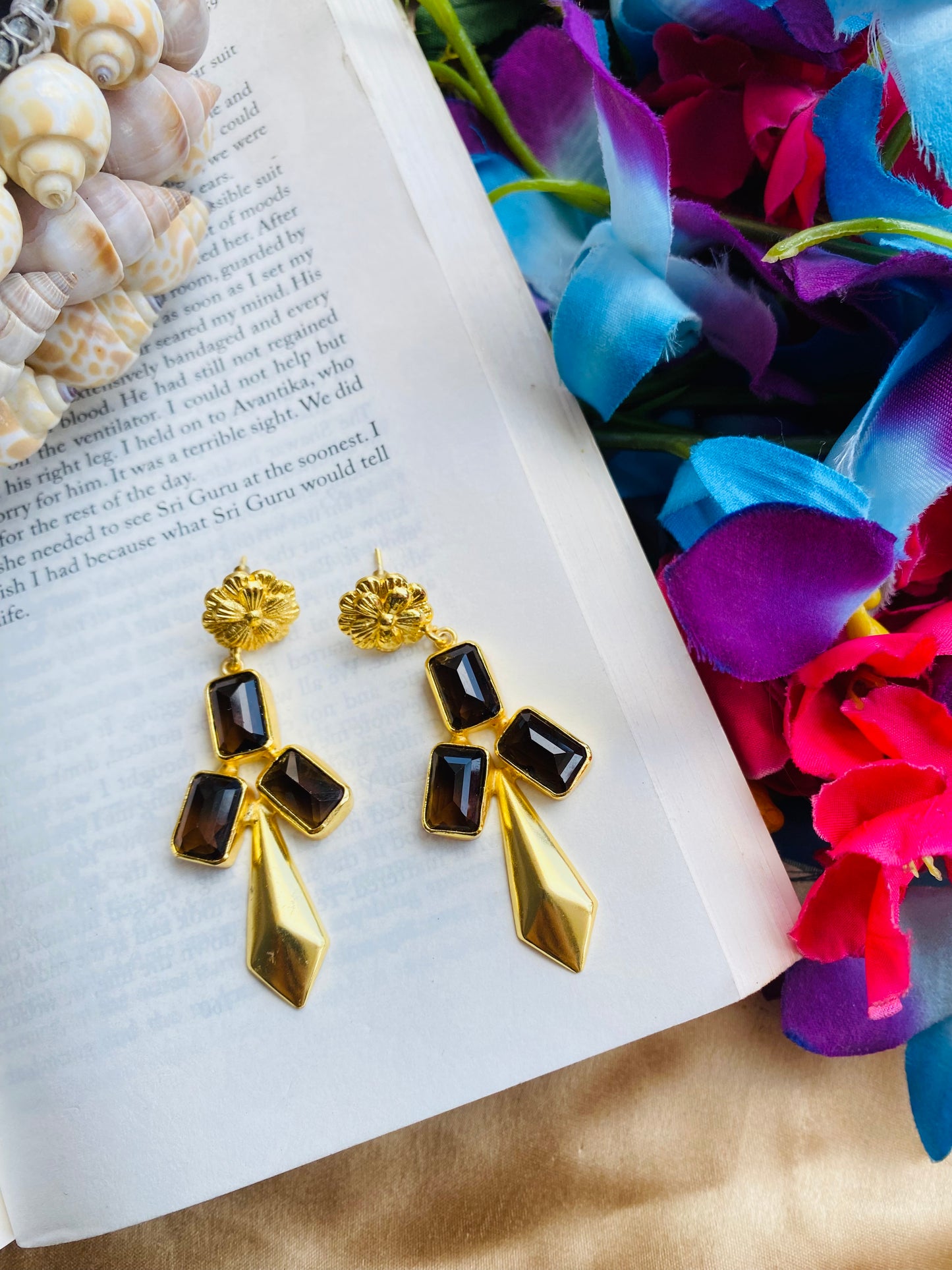 Tie on Flower Earrings