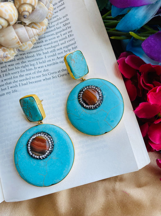 Circles of Turquoise Earrings