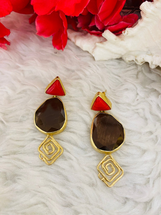 Twist of Coral Earrings