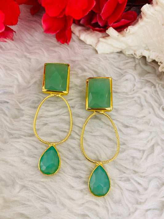 Joint of Chalcedony Earrings