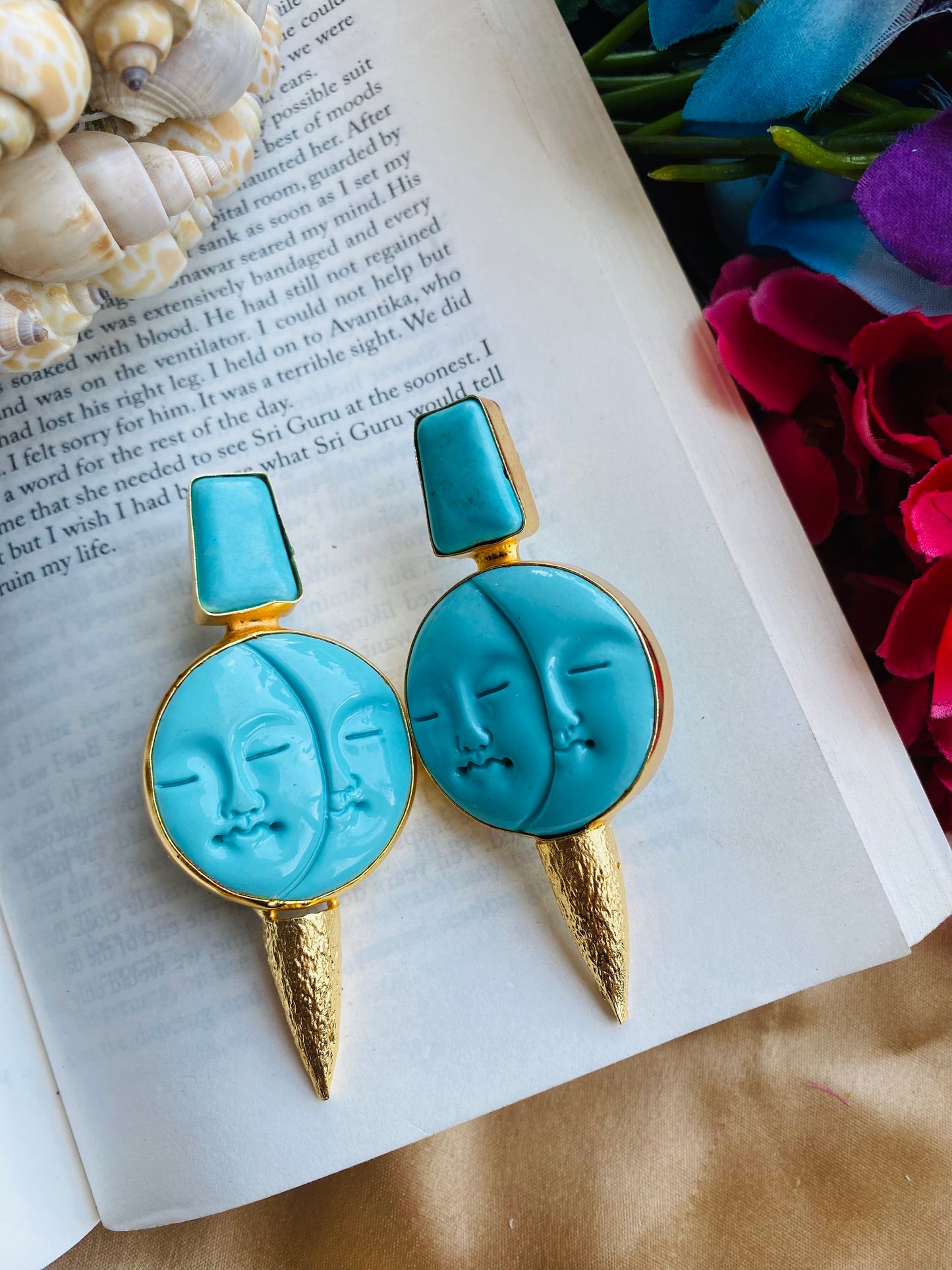 Turquoise Buddha Earrings