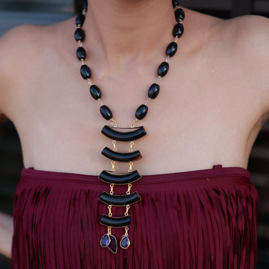 Pipes of Black Onyx Necklace