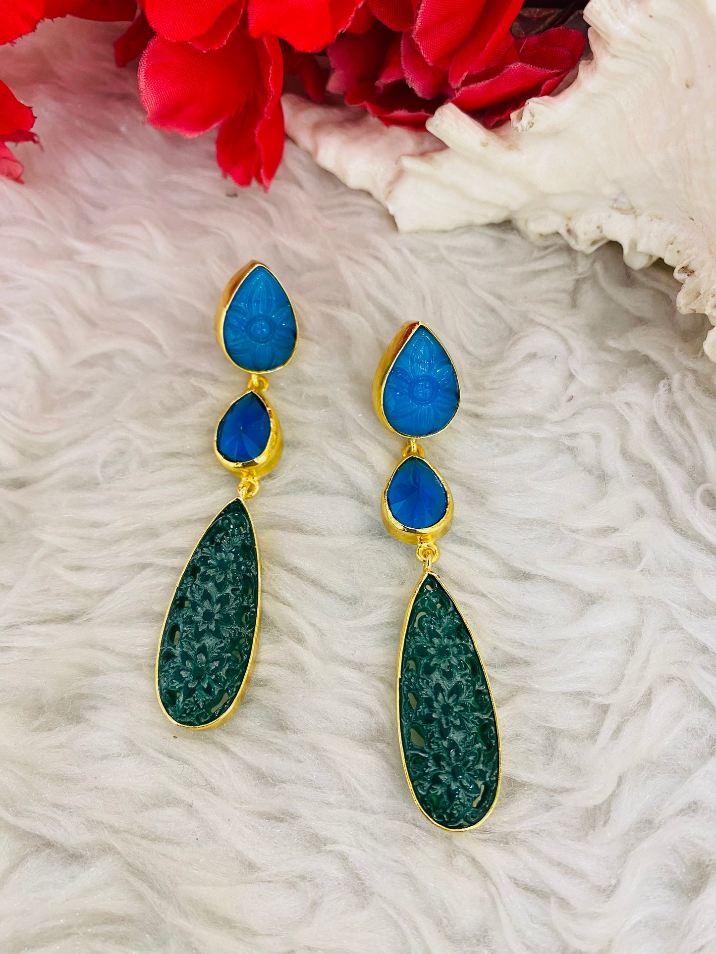 Green Drops Earrings