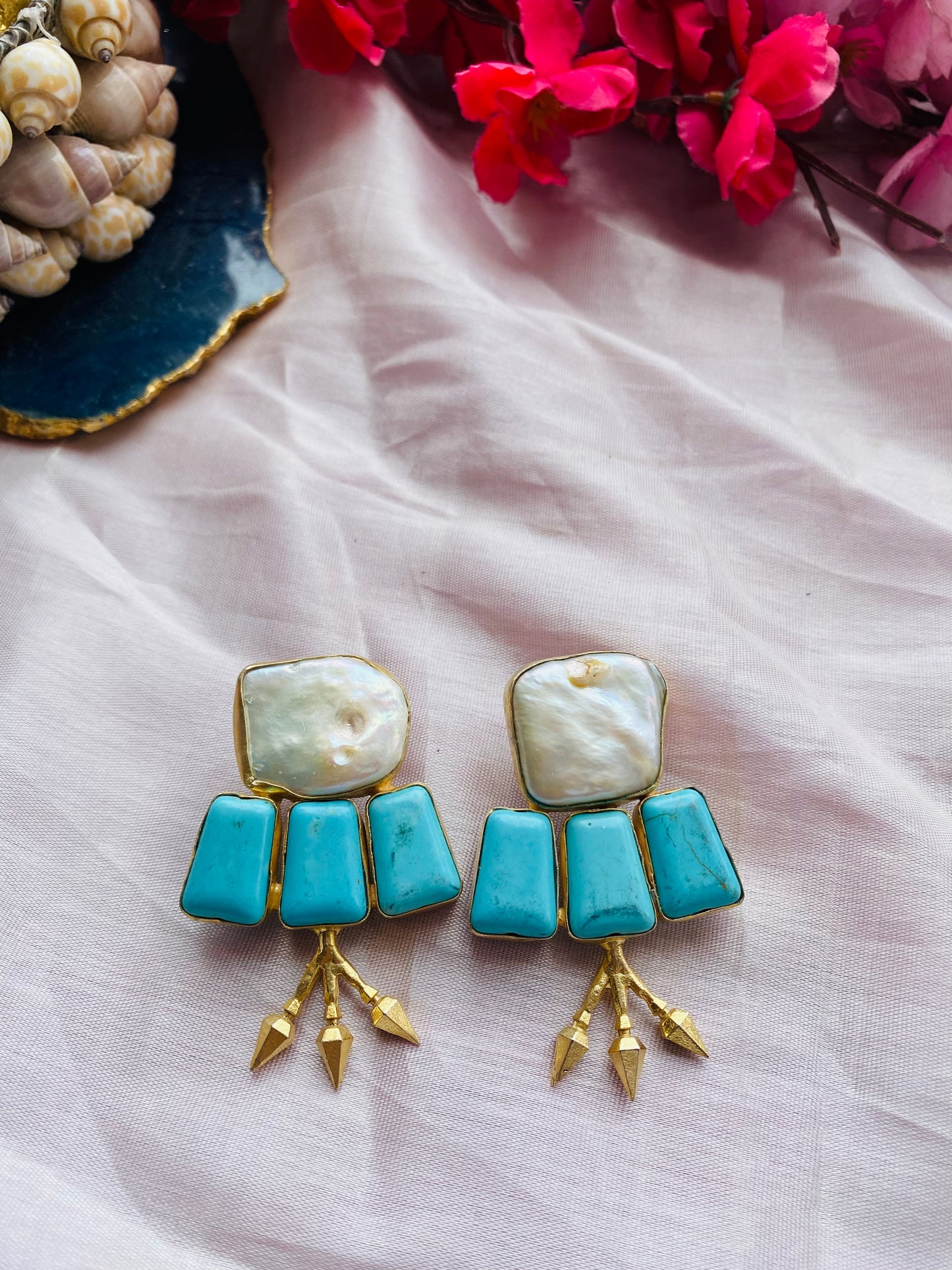 Triplet Turquoise Earrings