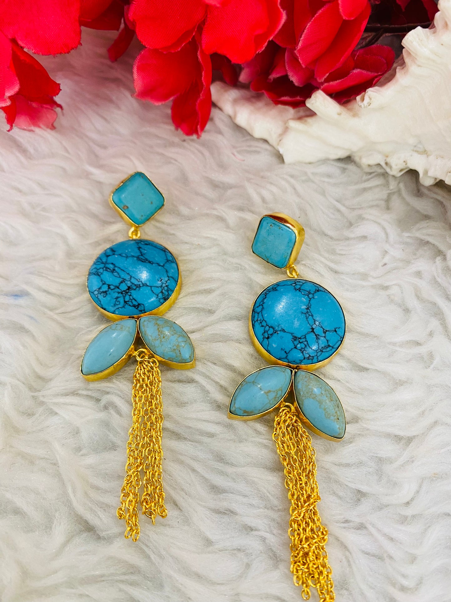 Turquoise Bow Earrings