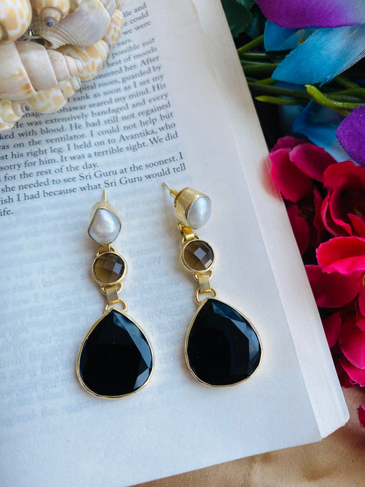 Smoky Black Earrings