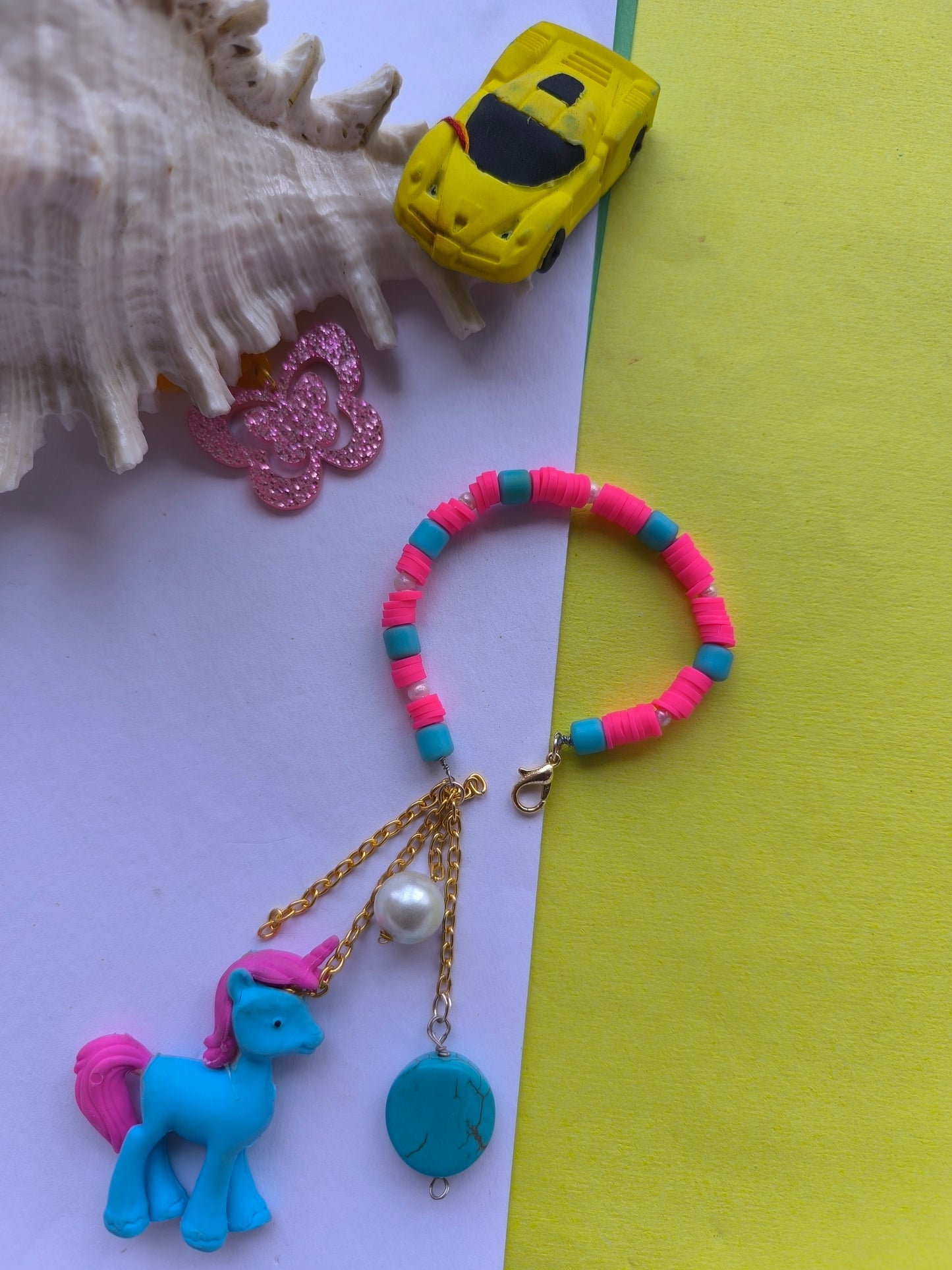 COLOURFUL BEADS WITH ERASER  TASSEL AND STONEBEADS