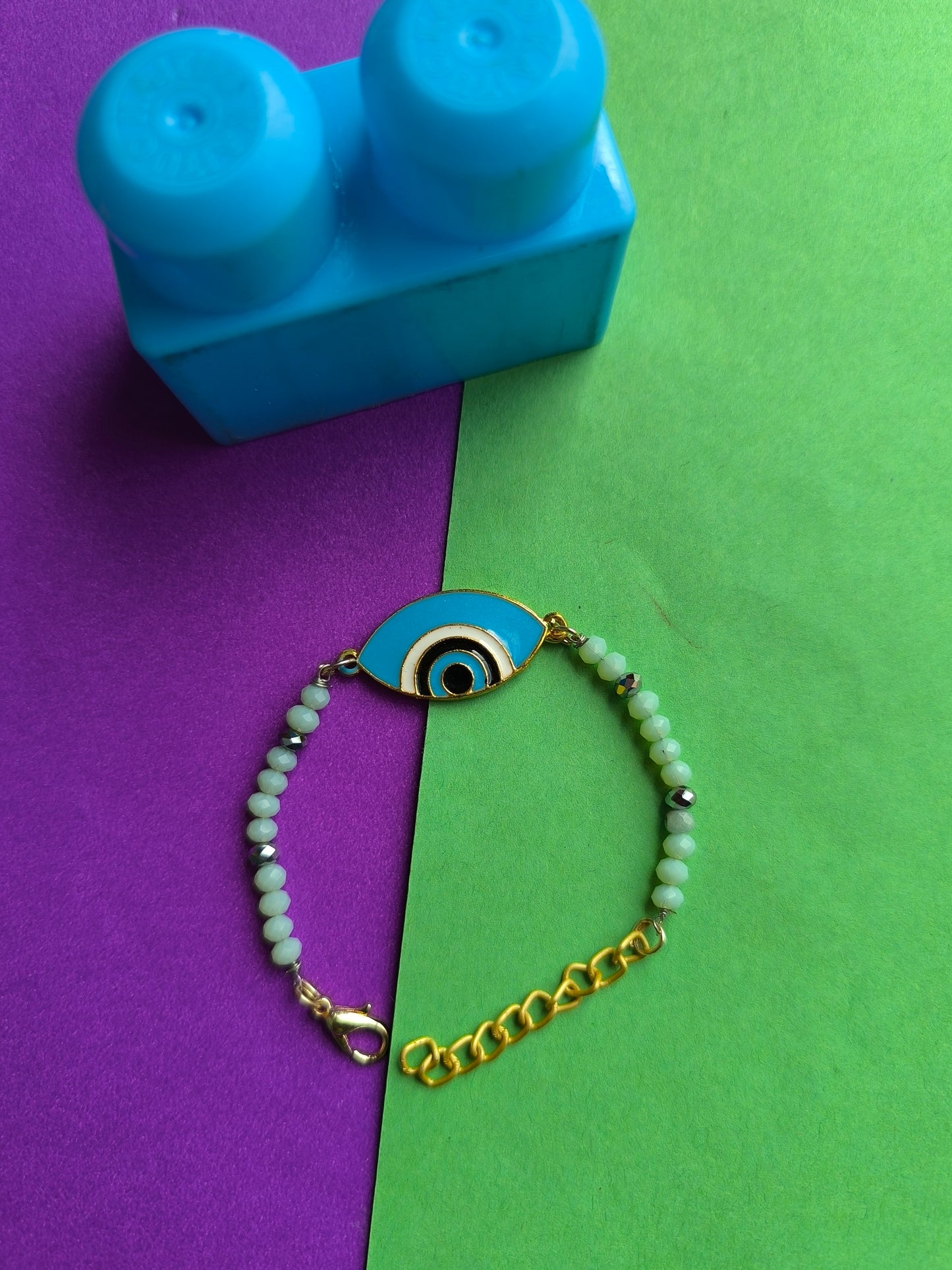 BLUE EVIL EYE CHARM WITH BEADS