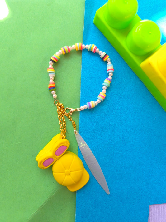 COLOURFUL BEADS WITH ERASER  TASSEL