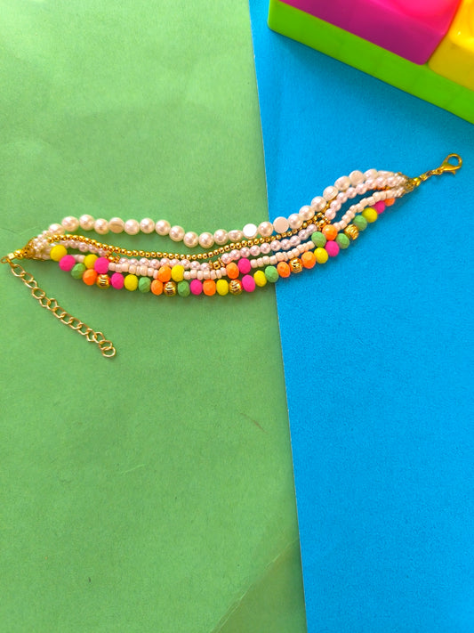 COLOURFUL BEADS WITH PEARL