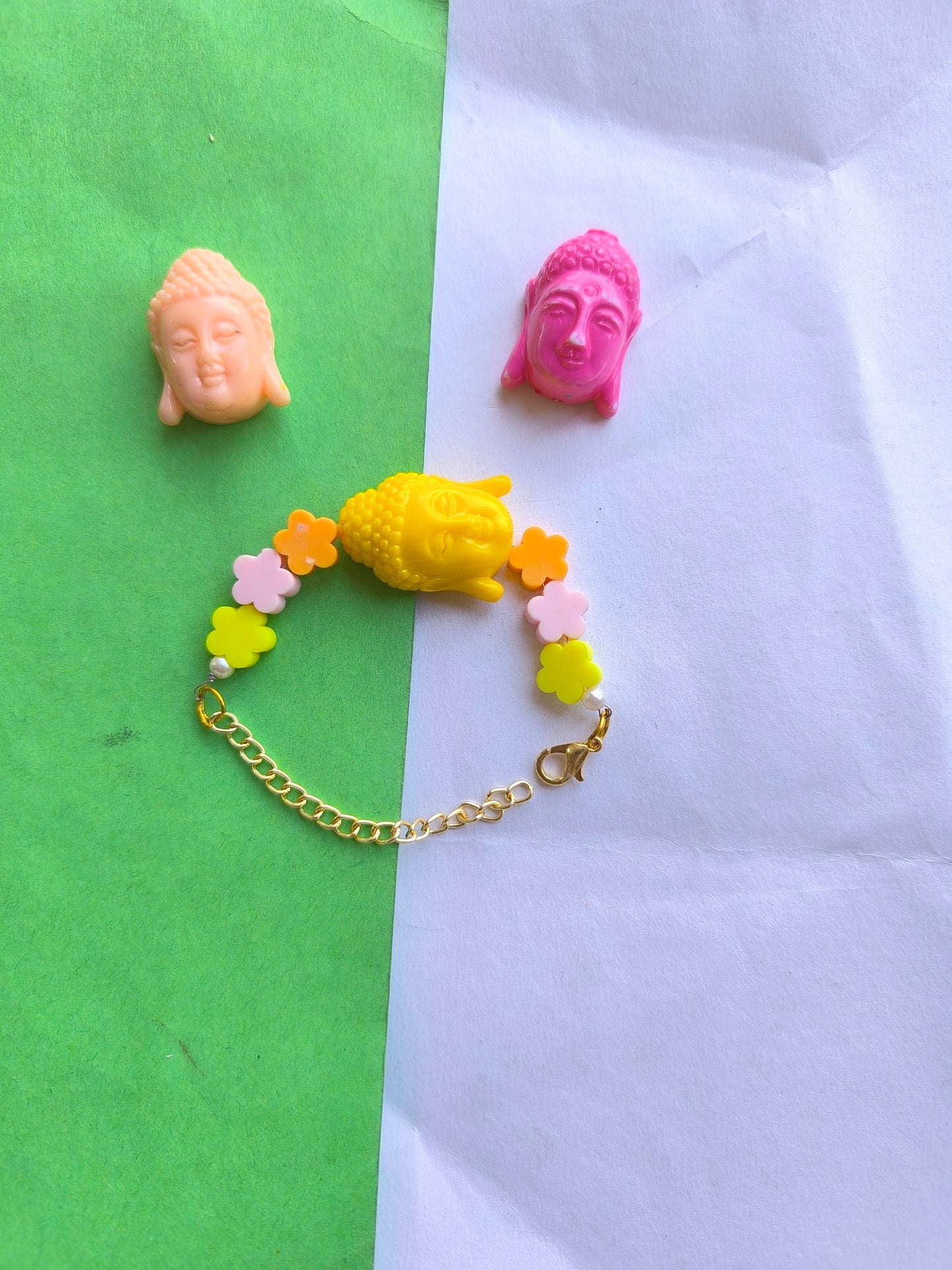 BUDDHA STONE WITH COLOURFUL BEADS