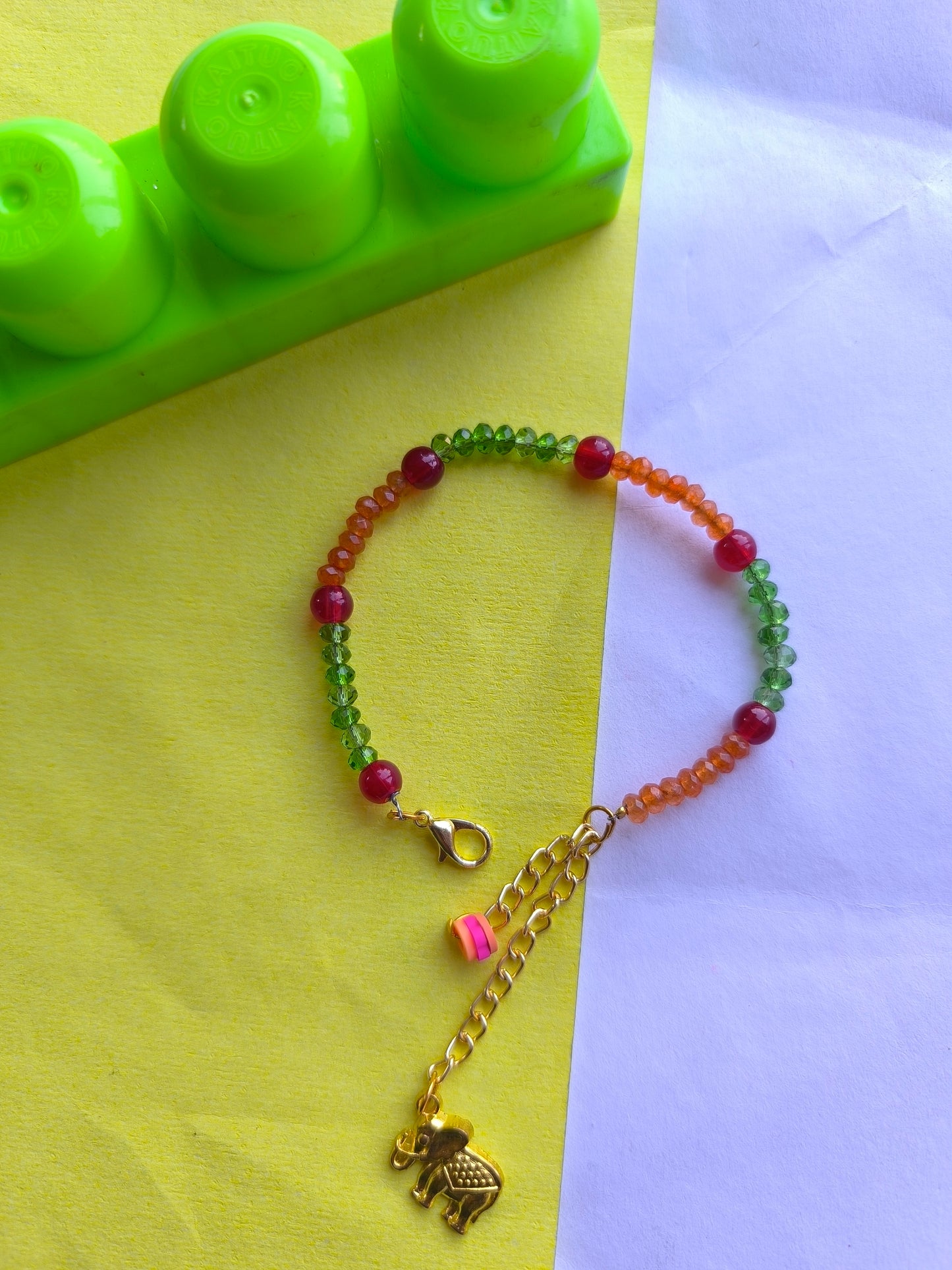 Red and green bracelet
