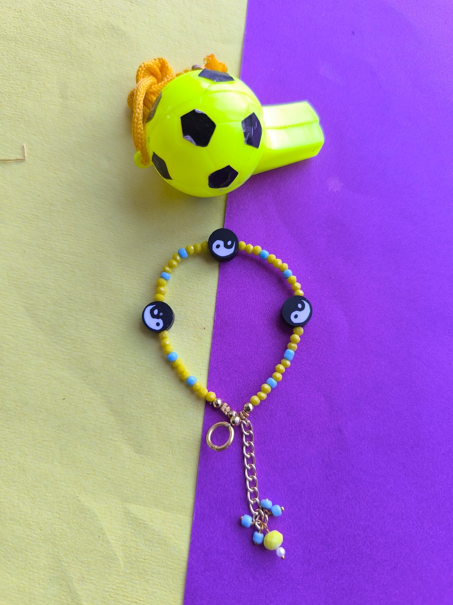Black and colourful beads bracelet