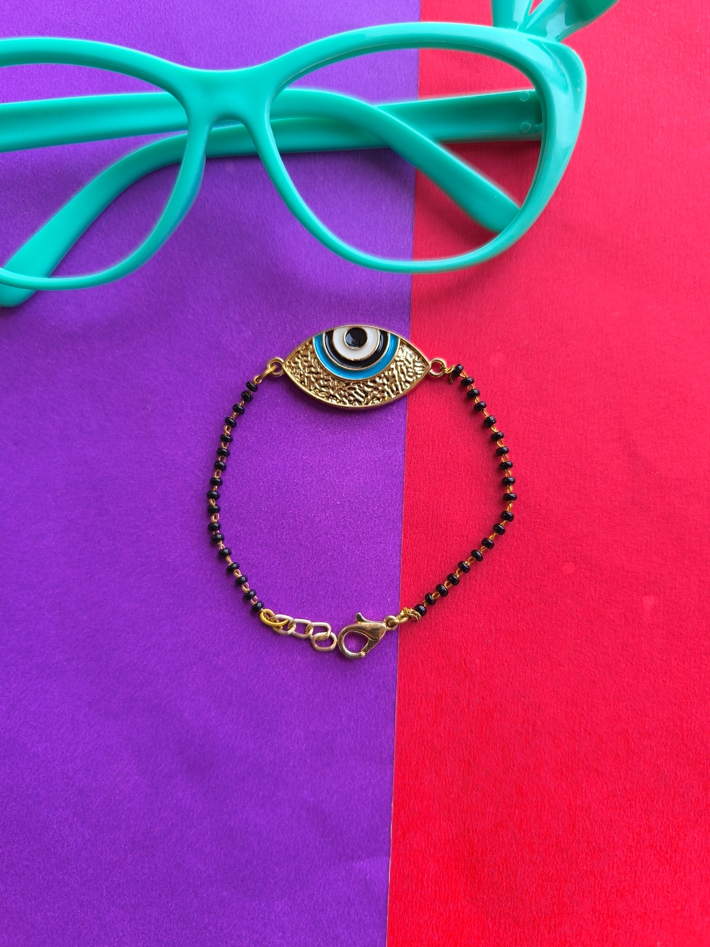 White evil eye charm in nazar chain