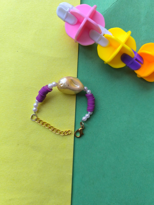 PEARL WITH PURPLE BEADS