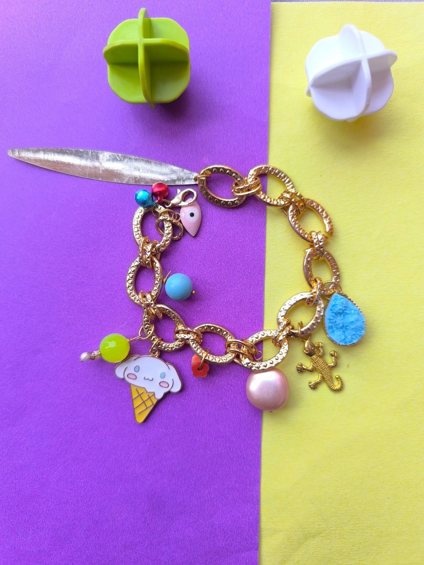 Charm bracelet with beads