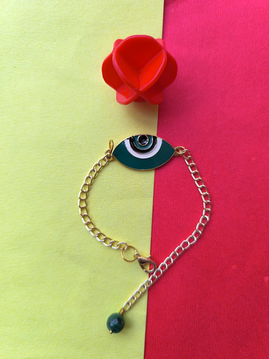 BLACK EVIL EYE CHARM IN CHAIN