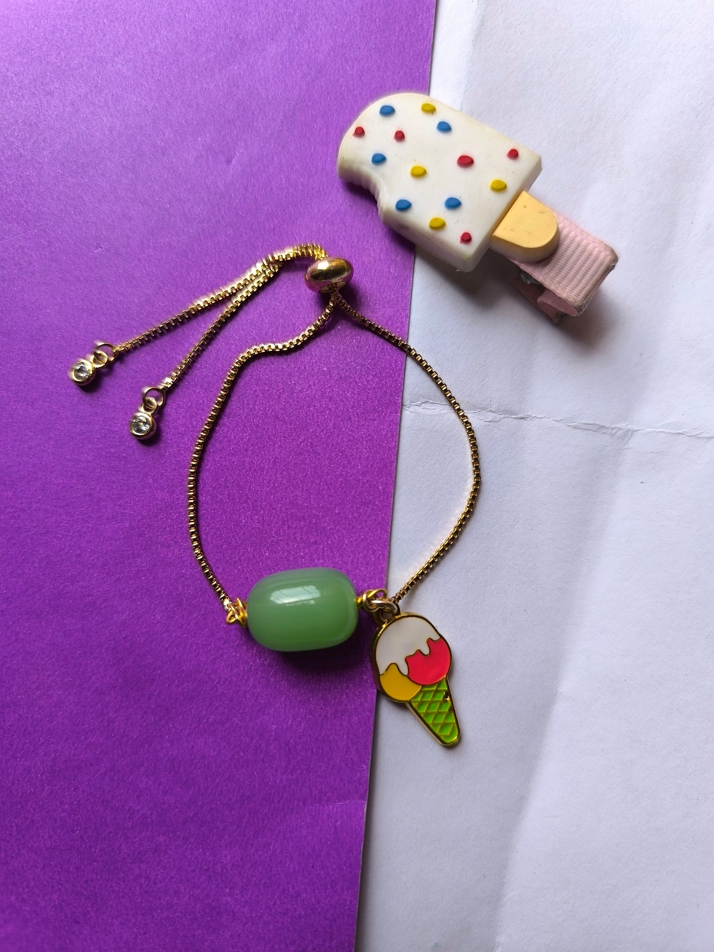 Icecream charm with onyx stone