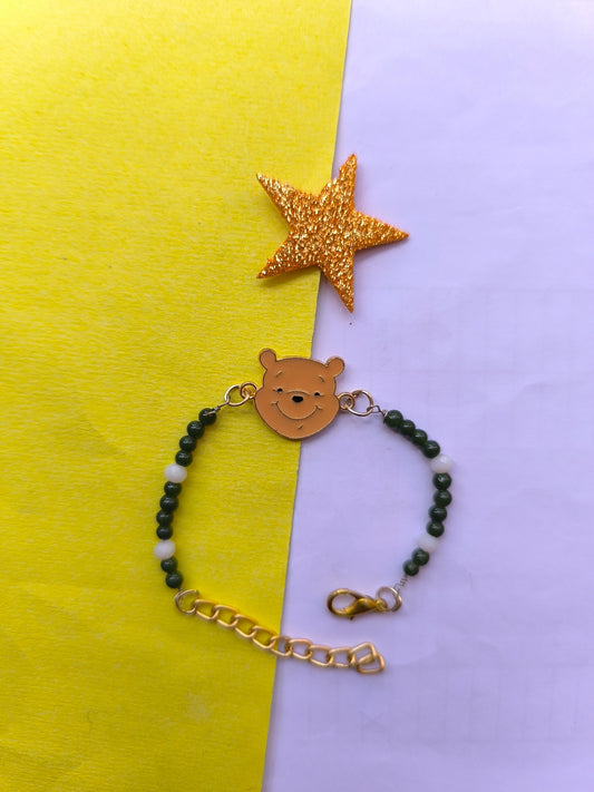 Teddy bear charm with beads