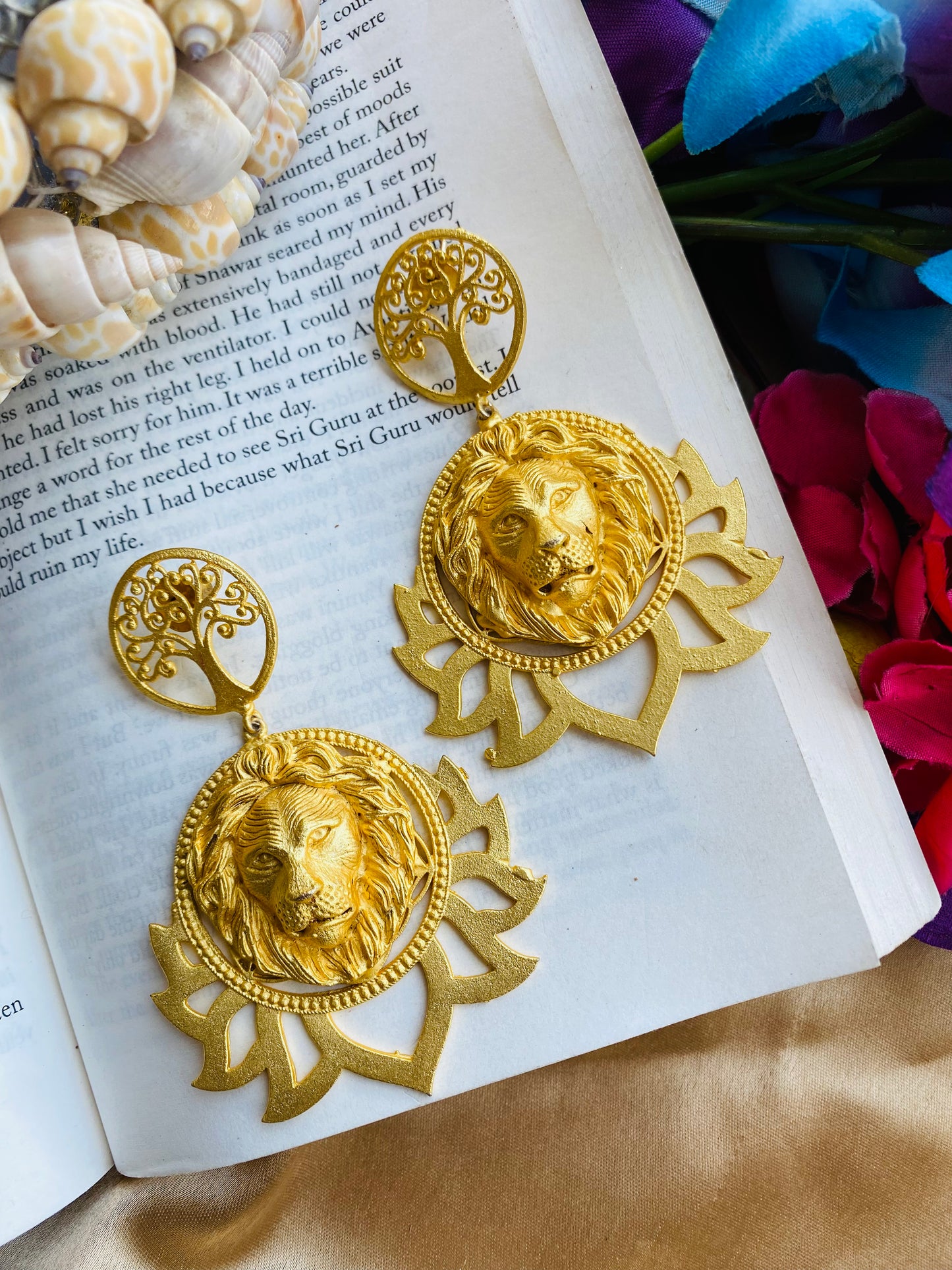 Lion Face Earrings