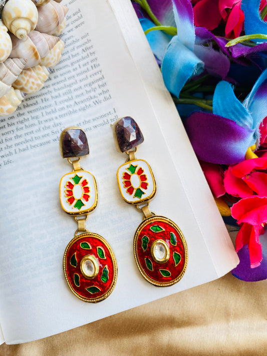 Sapphire Kundan Earrings