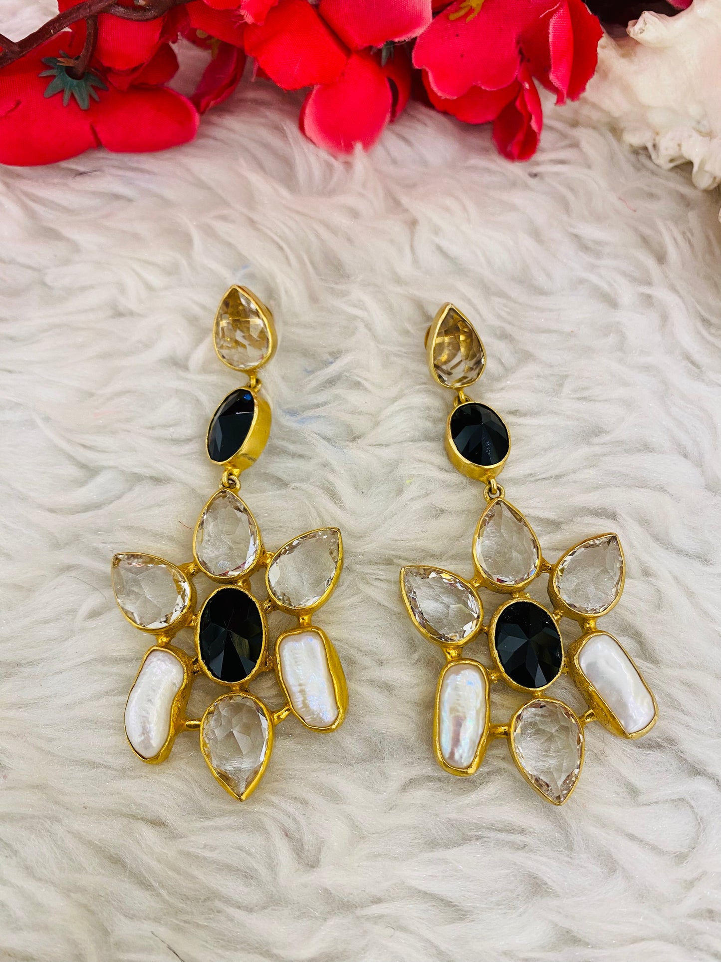 Zircon Flower Earrings