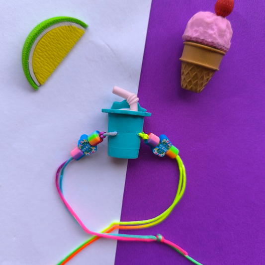 SIPPER ERASER WITH COLOUR BEADS & THREAD