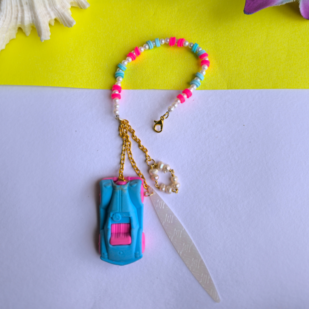 COLOURFUL BEADS WITH ERASER  TASSEL AND STONEBEADS