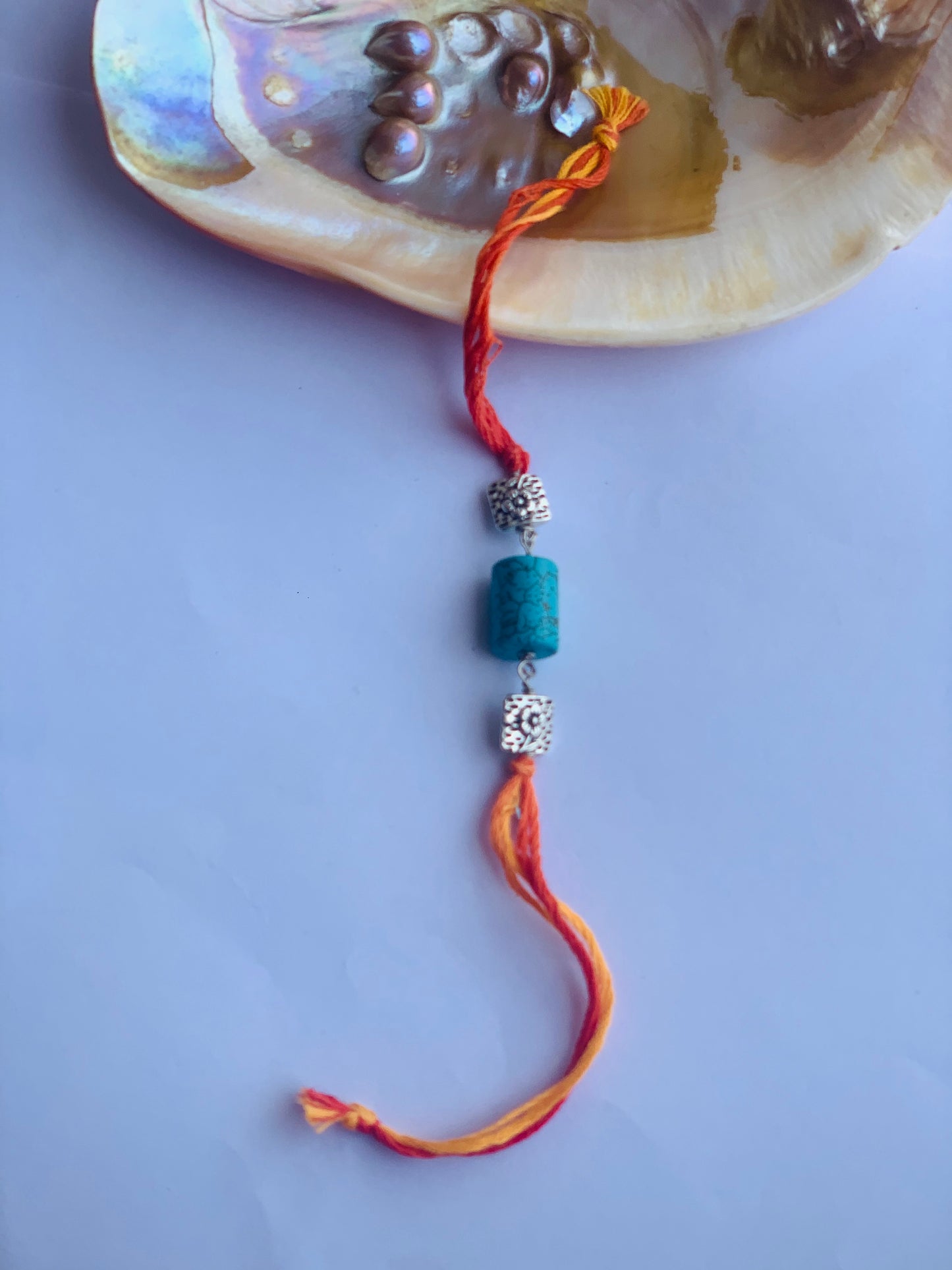 Tourquise stone with oxidesd beads mauli rakhi