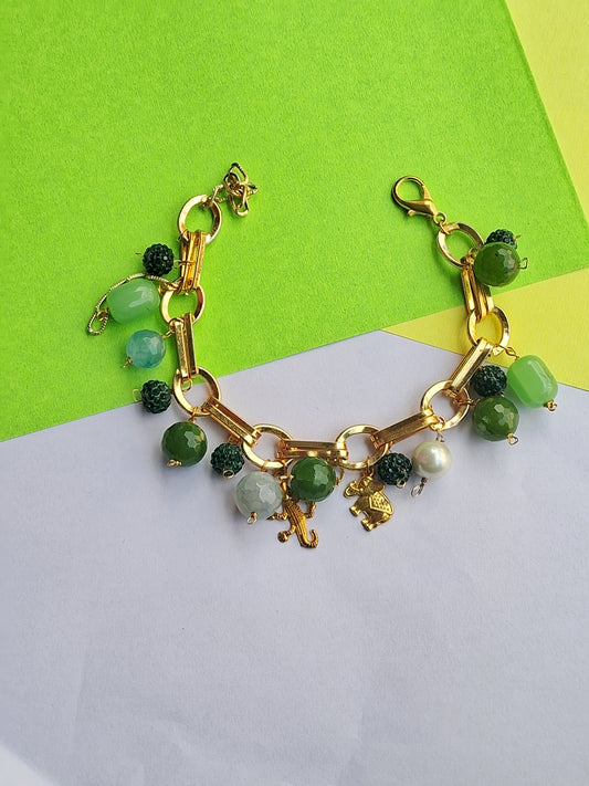 Charm Beads Bracelet With Mix Stones