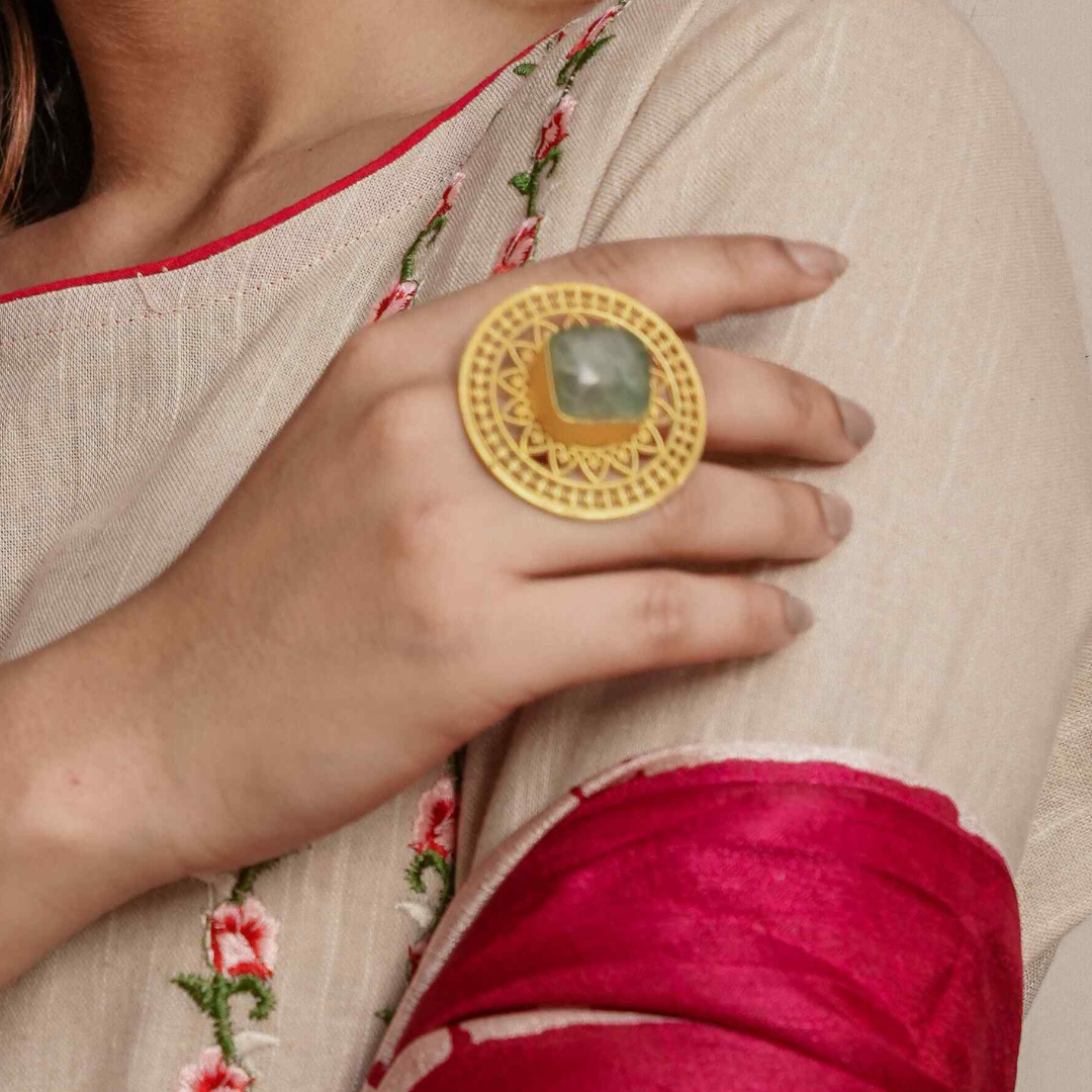 Flourite Raw Stone Ring