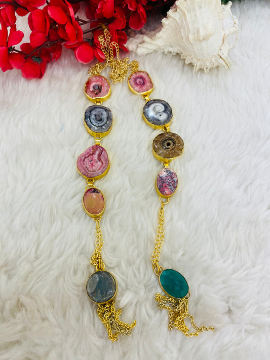 Agate Tie Necklace