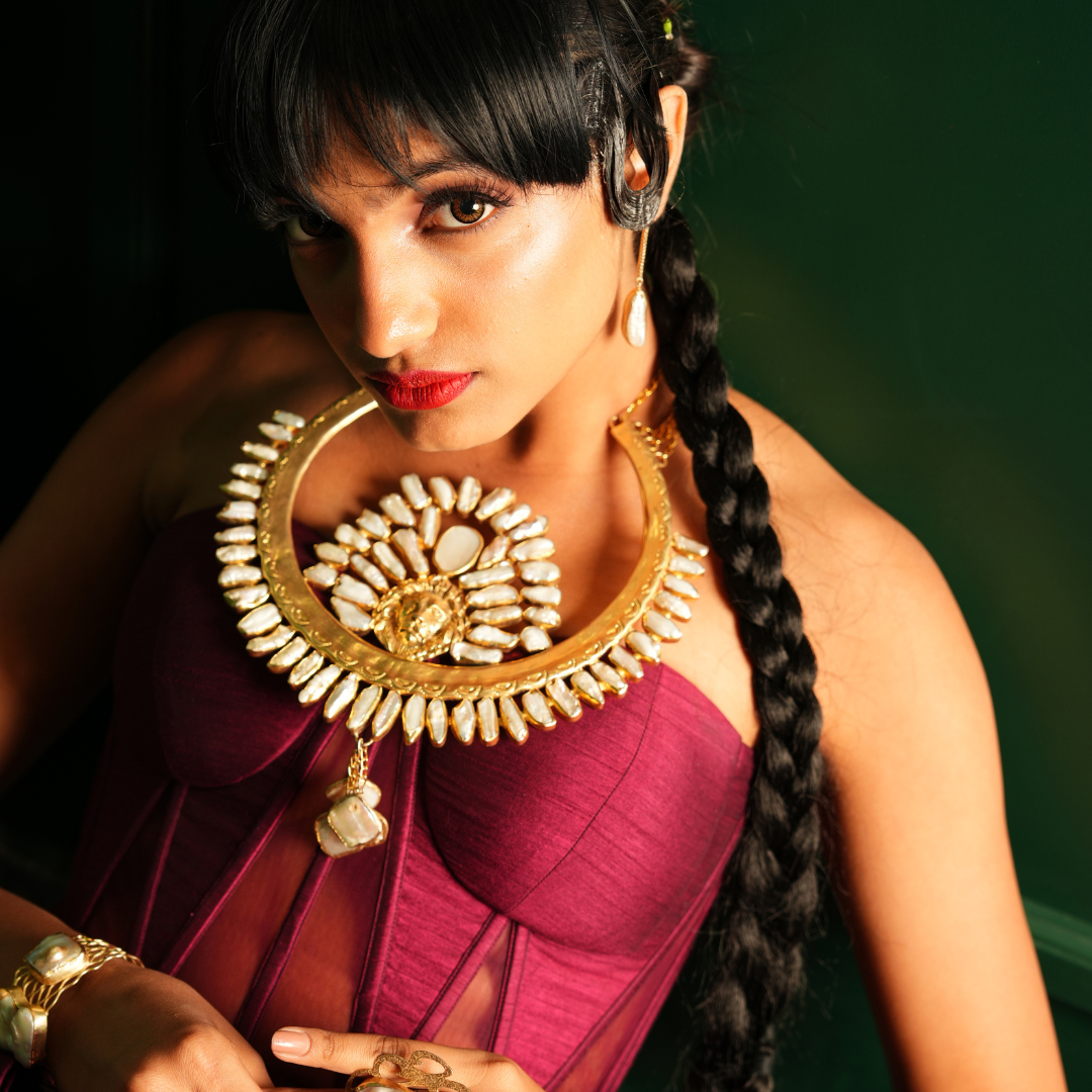 Lion on Moon Statement Necklace