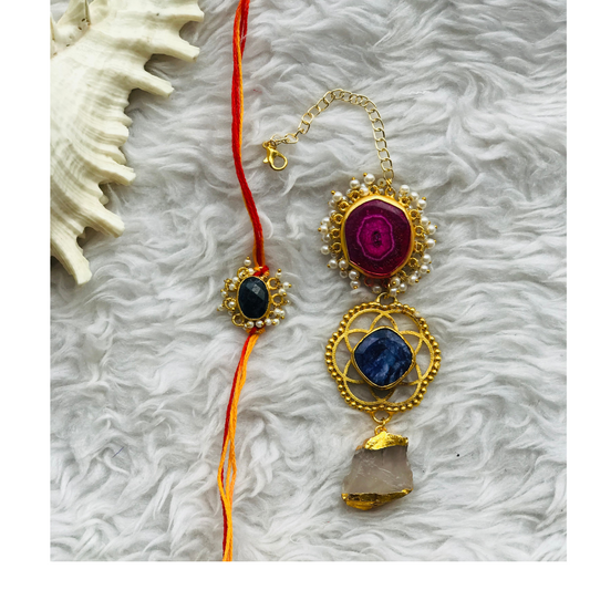 Agate with Raw Stone