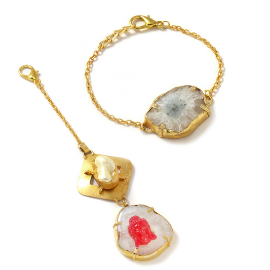 Red Buddha Face on Agate