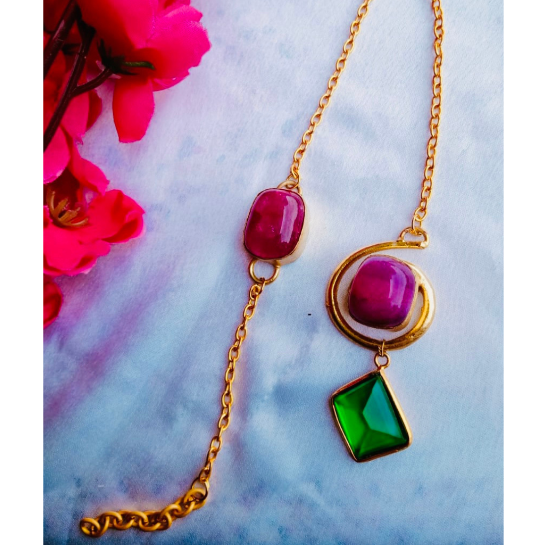 Ropada with Glass Stone Couple Rakhi