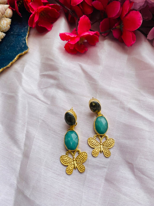 Butterfly on Leaf Earrings