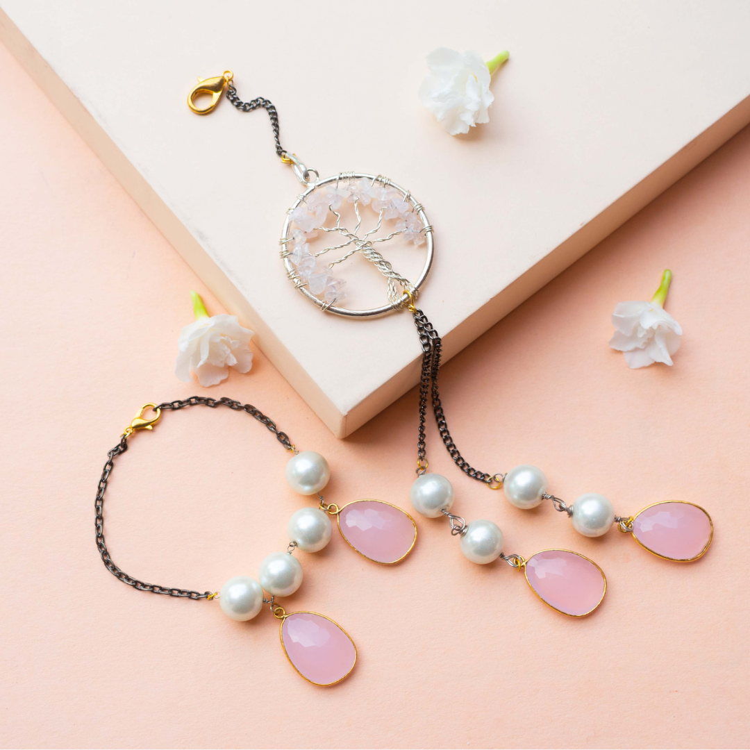 Rose Quartz Wish Tree Couple Rakhi