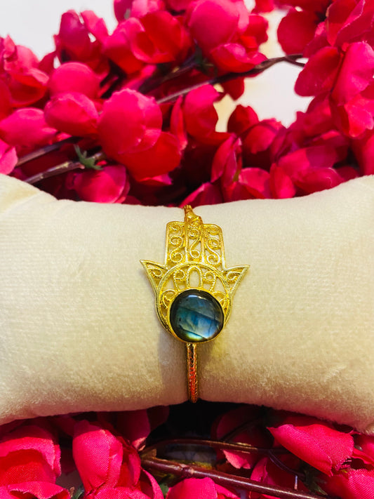 Labradorite on Hamsa Handcuff