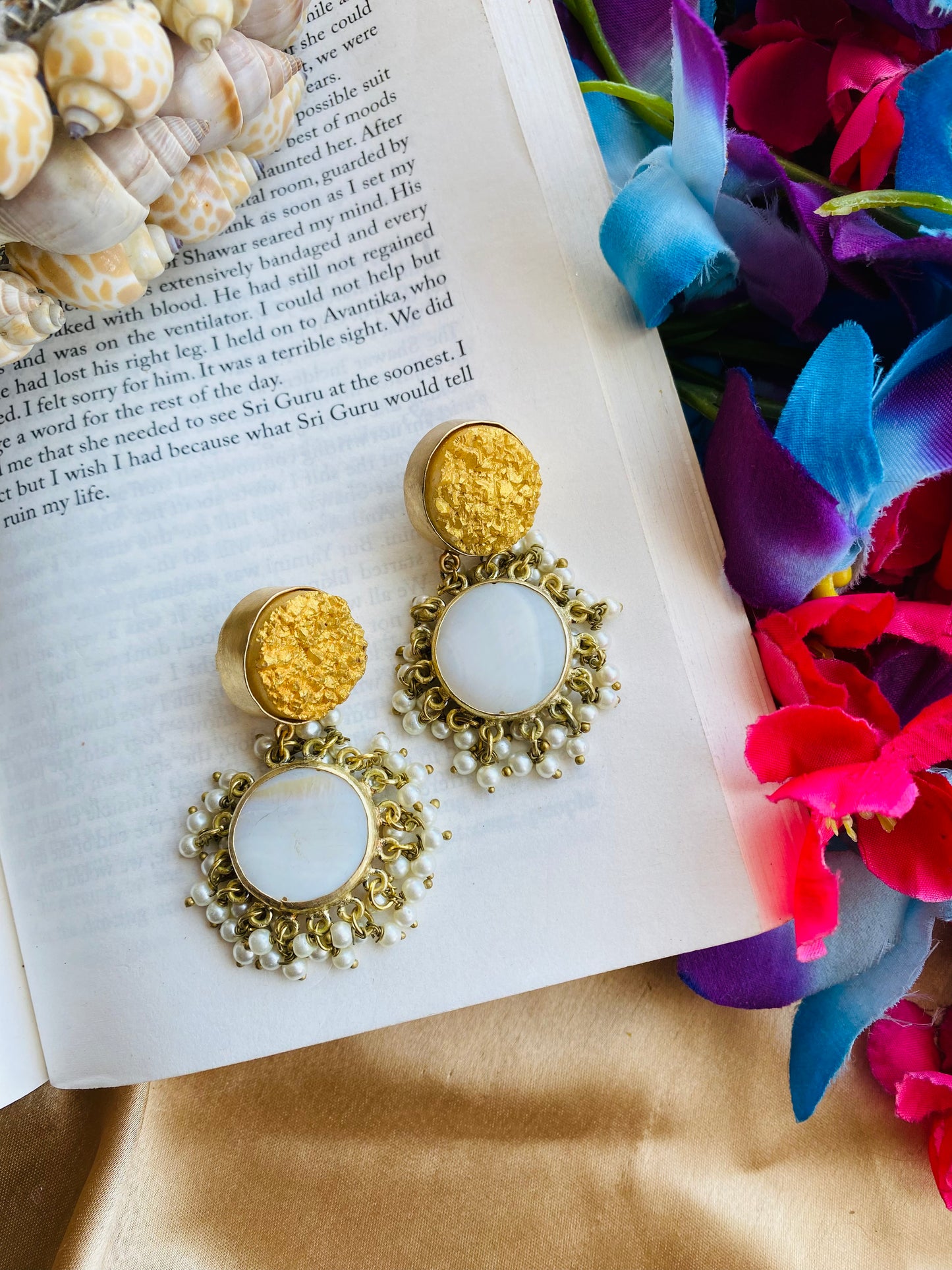 Druzy Pearly Earring