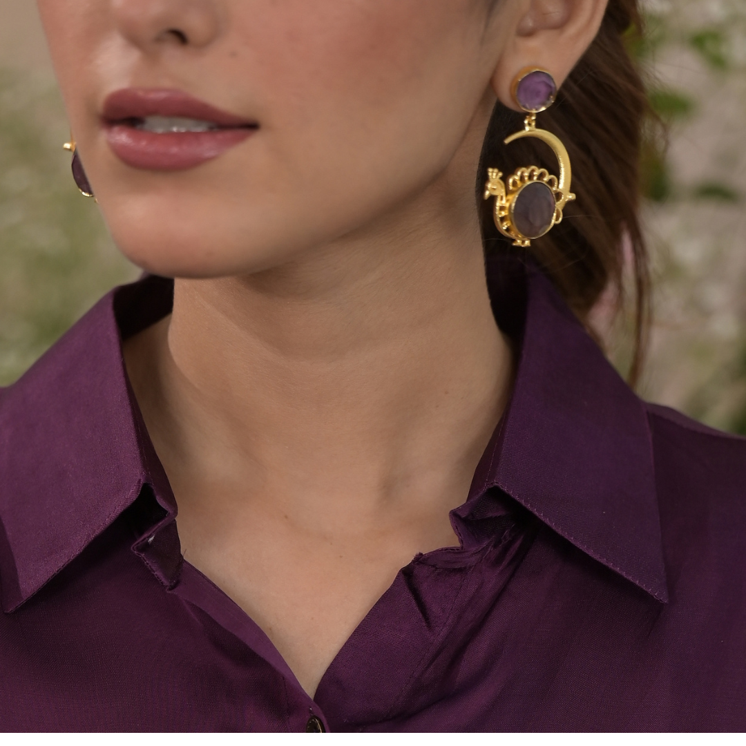 Amy Stone Peacock Earring