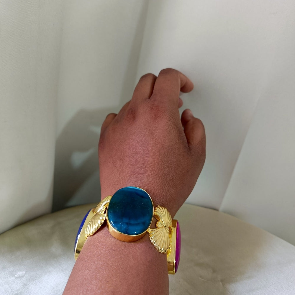 Gold Ginkgo Leaf Cuff Bracelet